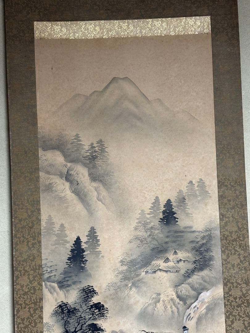山水画 掛け軸 187×53cm