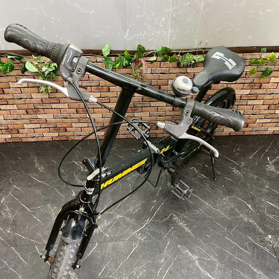 引き取り価格【100】折りたたみ自転車 折車 HUMMER ブラック 変速付き