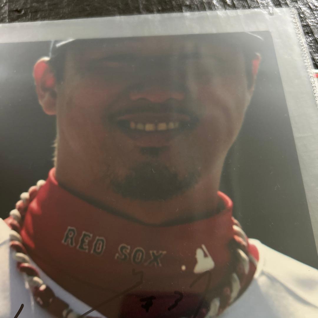 MLB 岡島秀樹　直筆サイン入りフォト　ボストンレッドソックス　読売ジャイアンツ