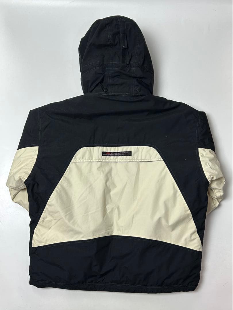 SIMANO フィッシングジャケット　ブラック/アイボリー　フード付き　XL