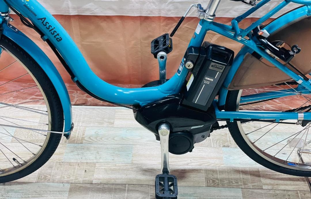 半年保証 エスニックターコイズ⭐️ 超特価電動自転車 ブリヂストンシテY1649
