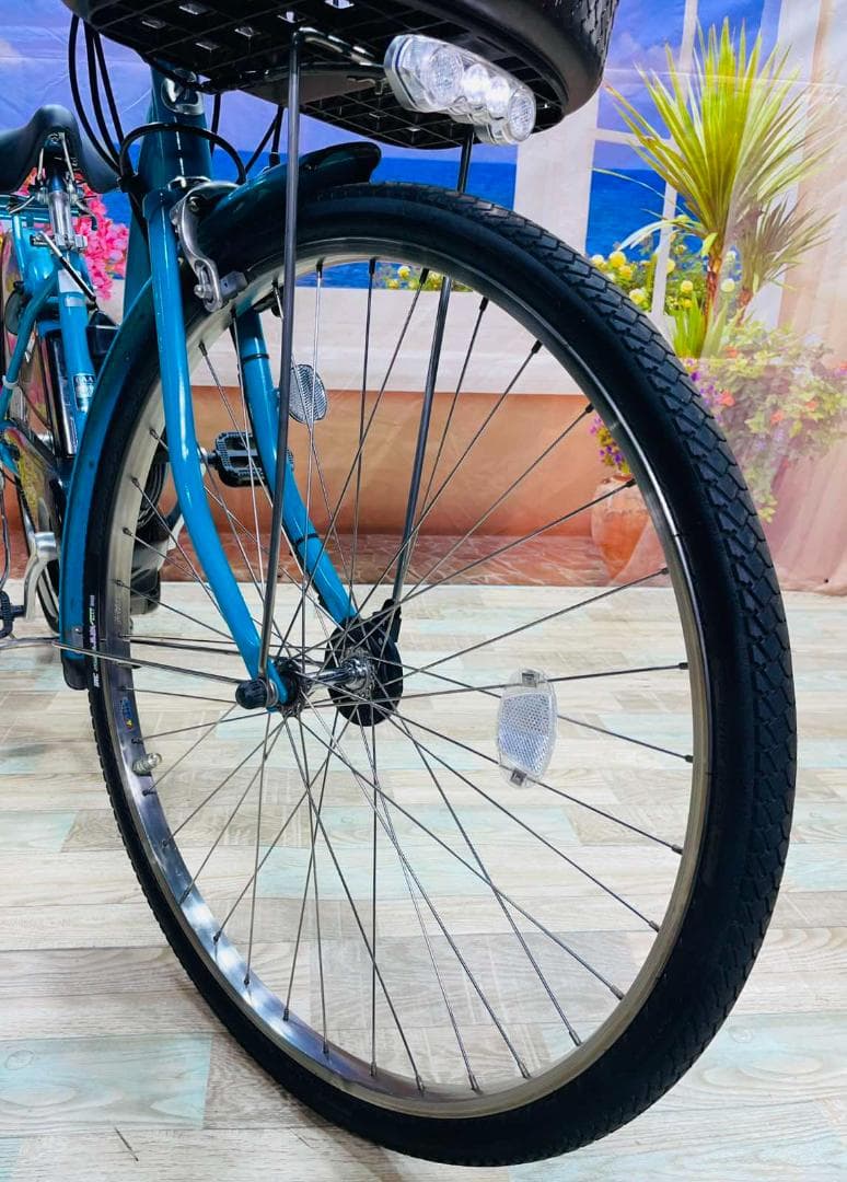 半年保証 エスニックターコイズ⭐️ 超特価電動自転車 ブリヂストンシテY1649