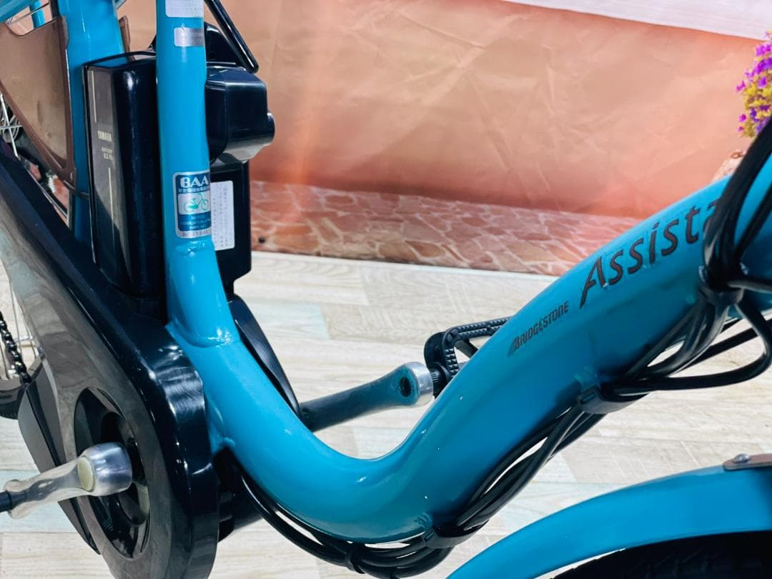 半年保証 エスニックターコイズ⭐️ 超特価電動自転車 ブリヂストンシテY1649