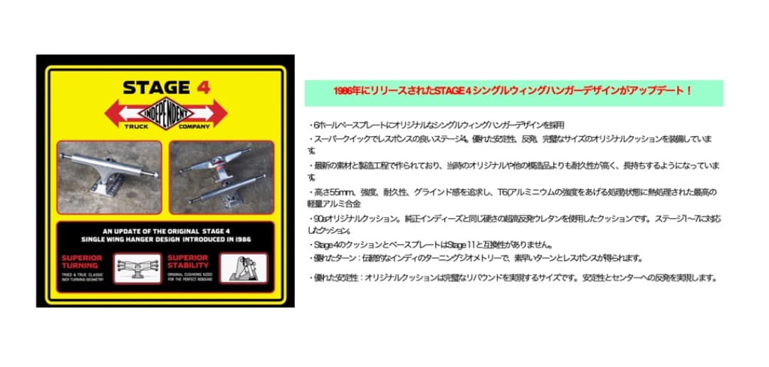 新品 INDEPENDENT 復刻 STAGE 4 TRUCK 166 インディ