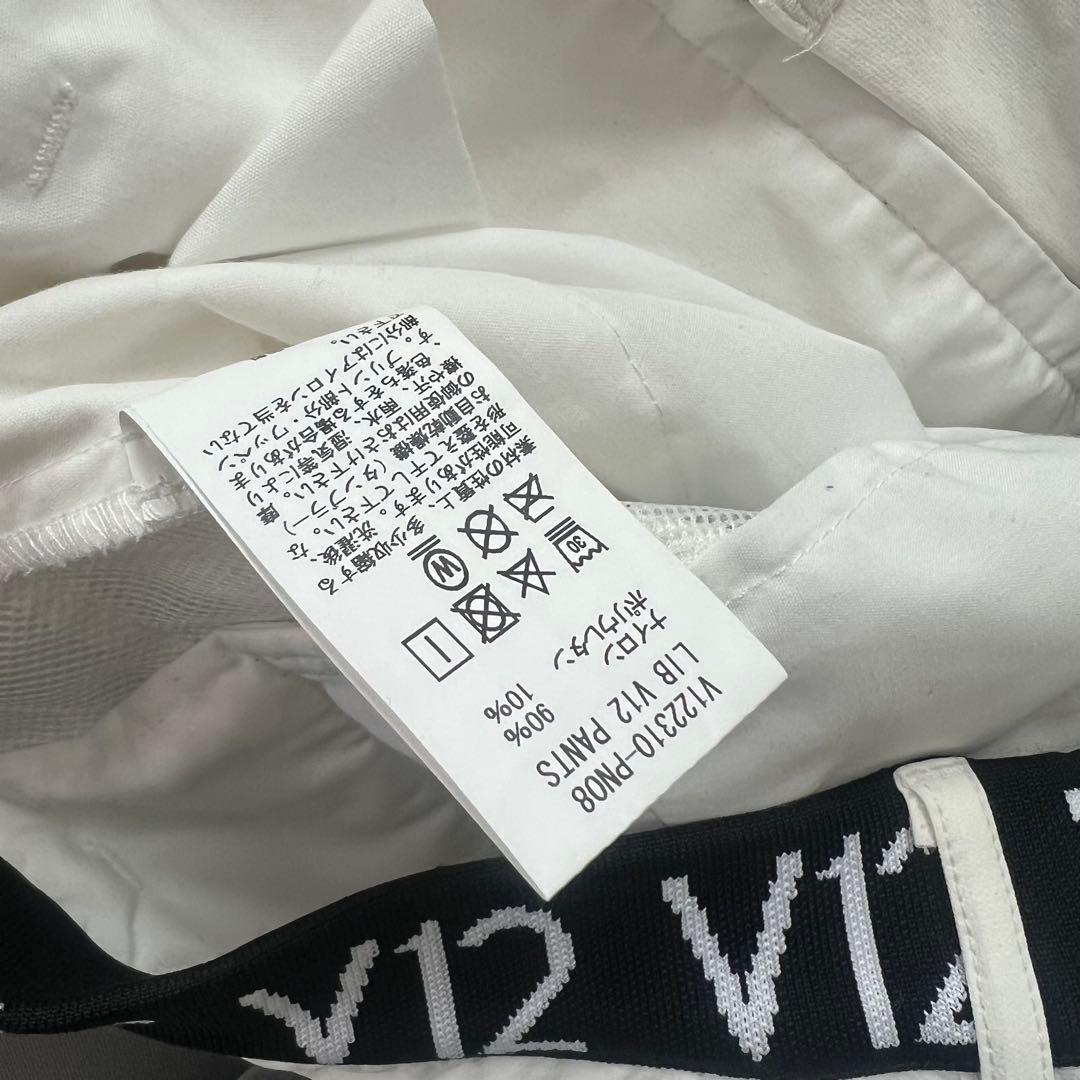 V12 ヴィトゥエルヴ　メンズ　パンツ　ロゴ　ナイロン　ストレッチ　ゴルフ　白