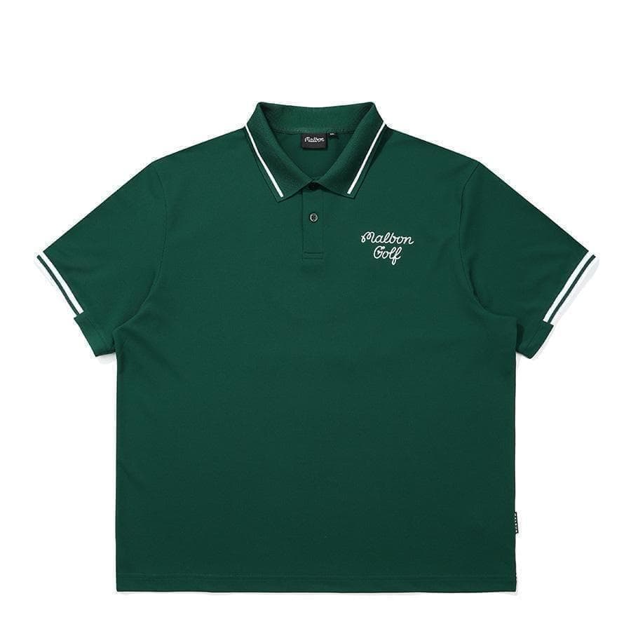 マルボンゴルフ ポロシャツ malbon golf メンズ 半袖シャツ 緑色XL