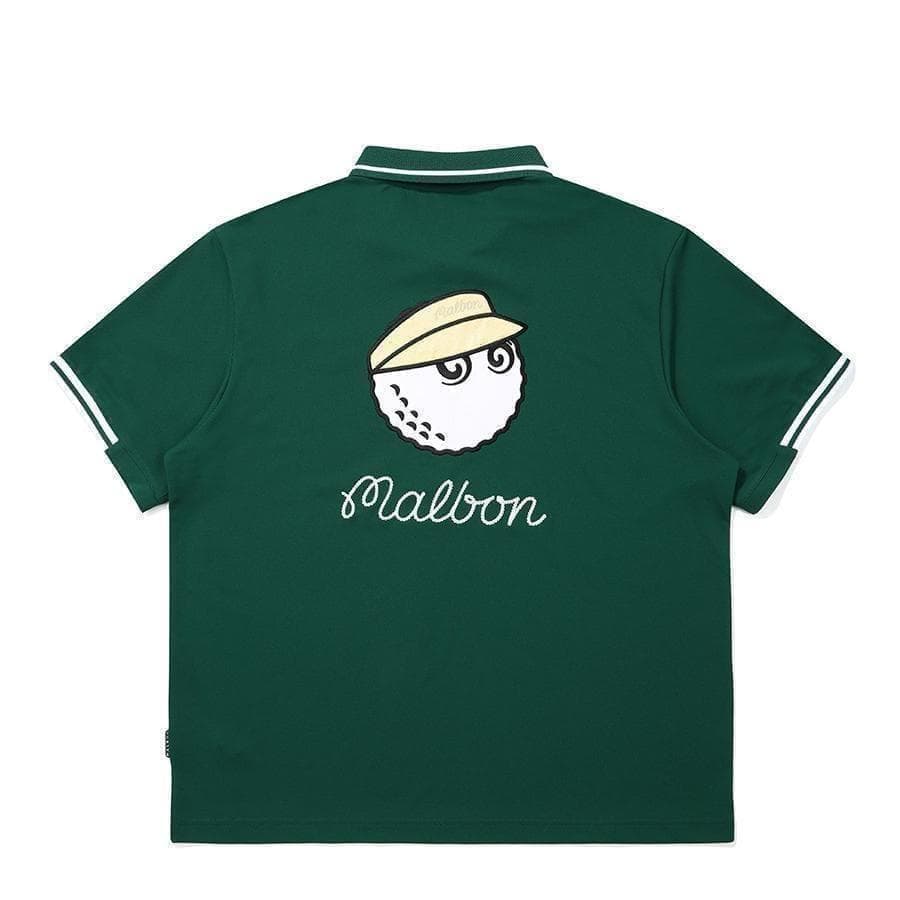 マルボンゴルフ ポロシャツ malbon golf メンズ 半袖シャツ 緑色XL