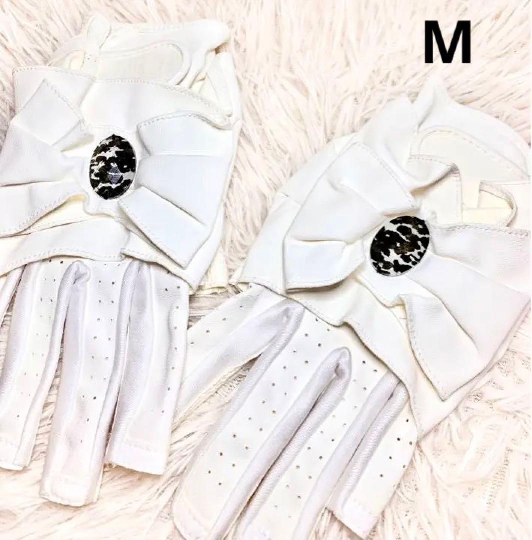 新品未使用品✨ゴルフ グローブ ビジュー フリル お洒落♪ 可愛い