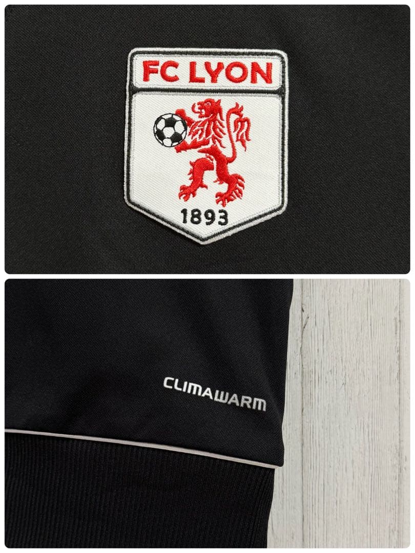 アディダス　CLIMAWARM　FC LYON　ジャージ　刺繍ロゴ　ブラック　L