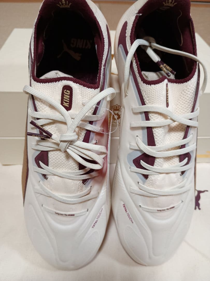 Puma King サッカーシューズ ホワイト/バーガンディ