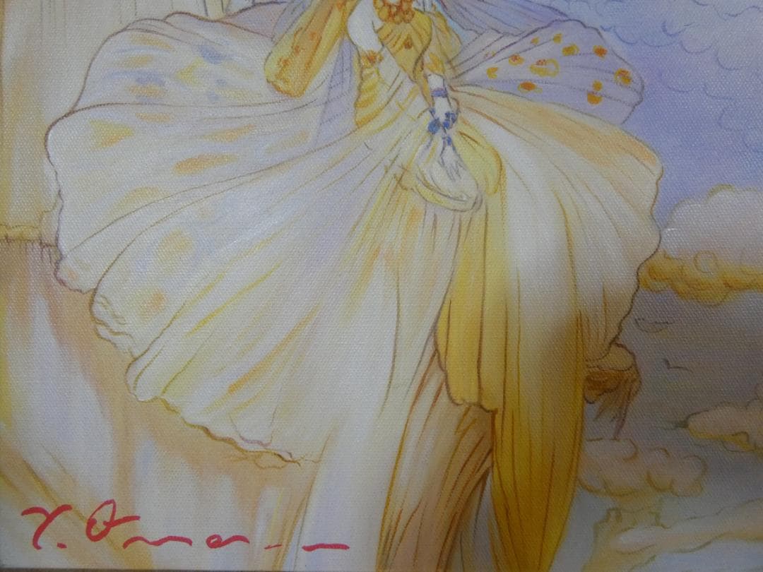 油絵　額付き　天野喜孝　 F6 【　人物　】手描き