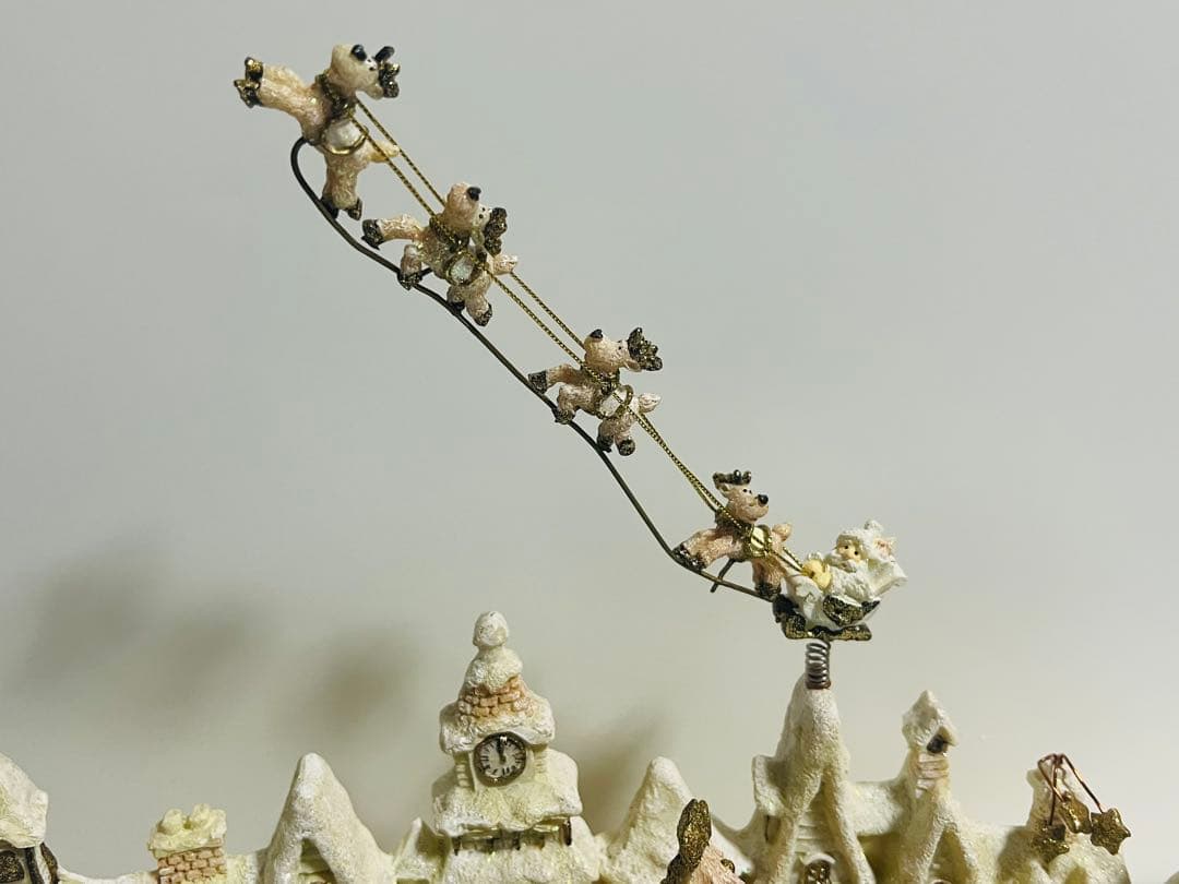 クリスマス陶器オルゴールジオラマ