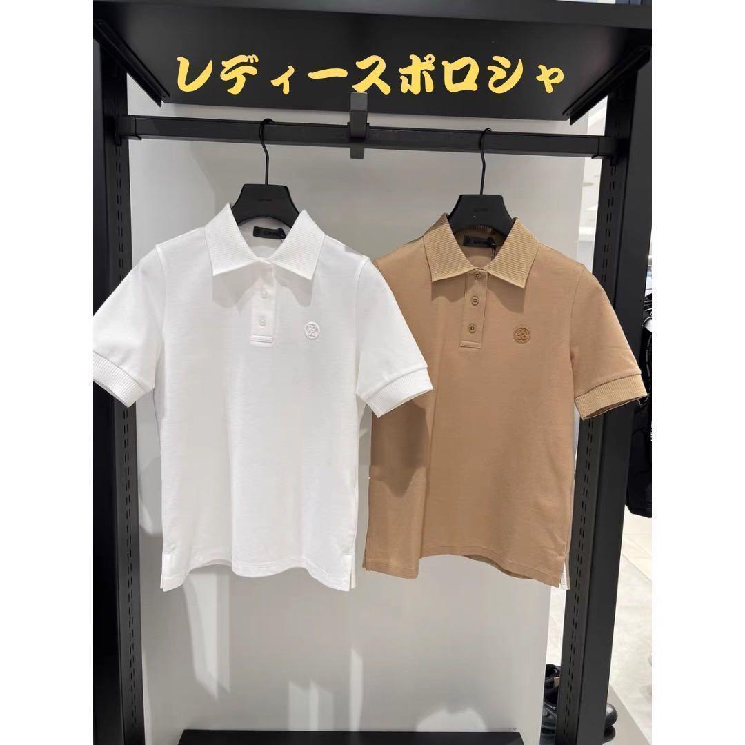 本日限り値下☞シンプル上品ジーフォア速乾性　レディースポロシャツ【白・L】半袖