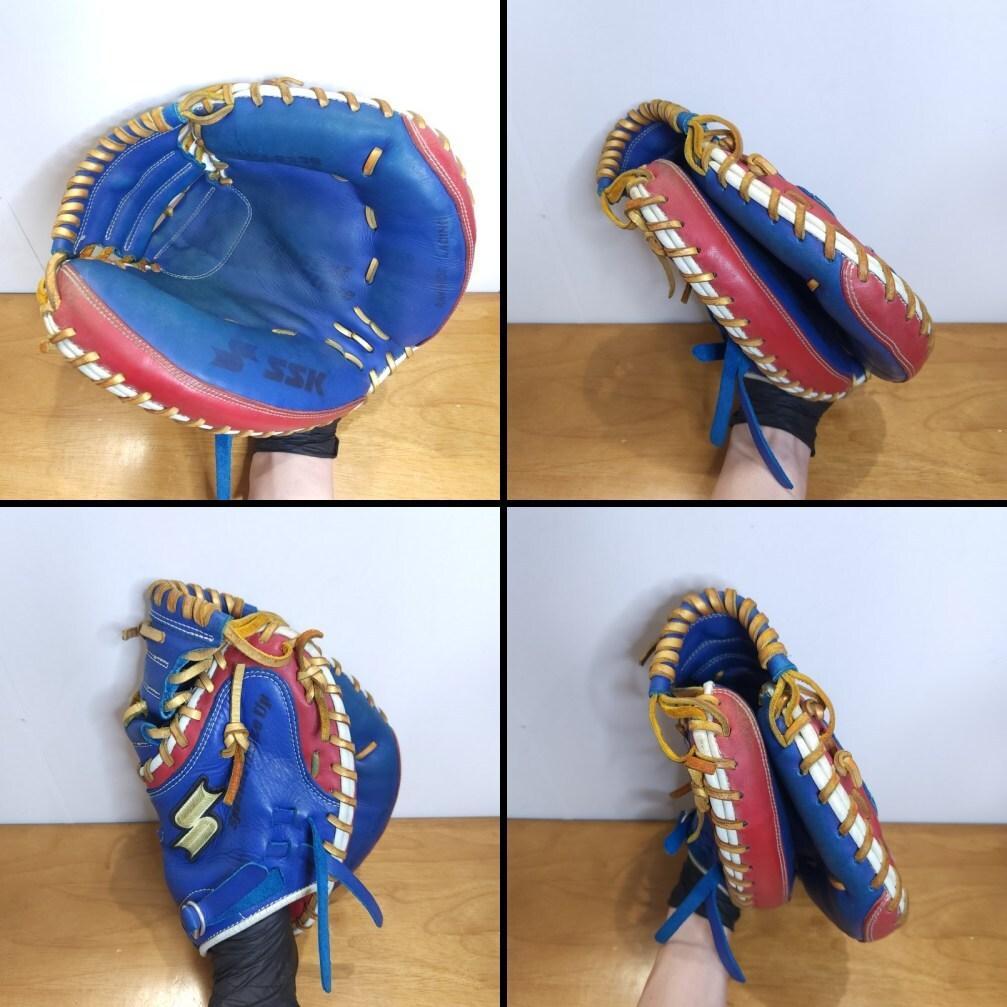 SSK 限定カラー ブルー×レッド×ホワイト キャッチャーミット 軟式グローブ
