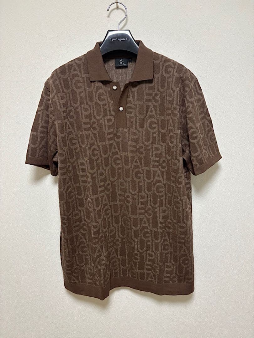 新品1PIU1UGUALE3 GOLF定9.4万24SS半袖ニットセットアップ茶