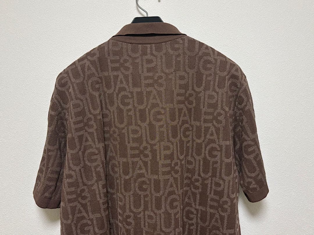 新品1PIU1UGUALE3 GOLF定9.4万24SS半袖ニットセットアップ茶