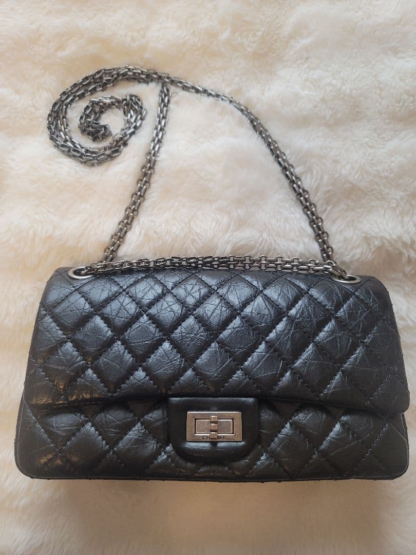 ノベルティ CHANEL シャネル 2.55 マトラッセ Wフラップ チェーン