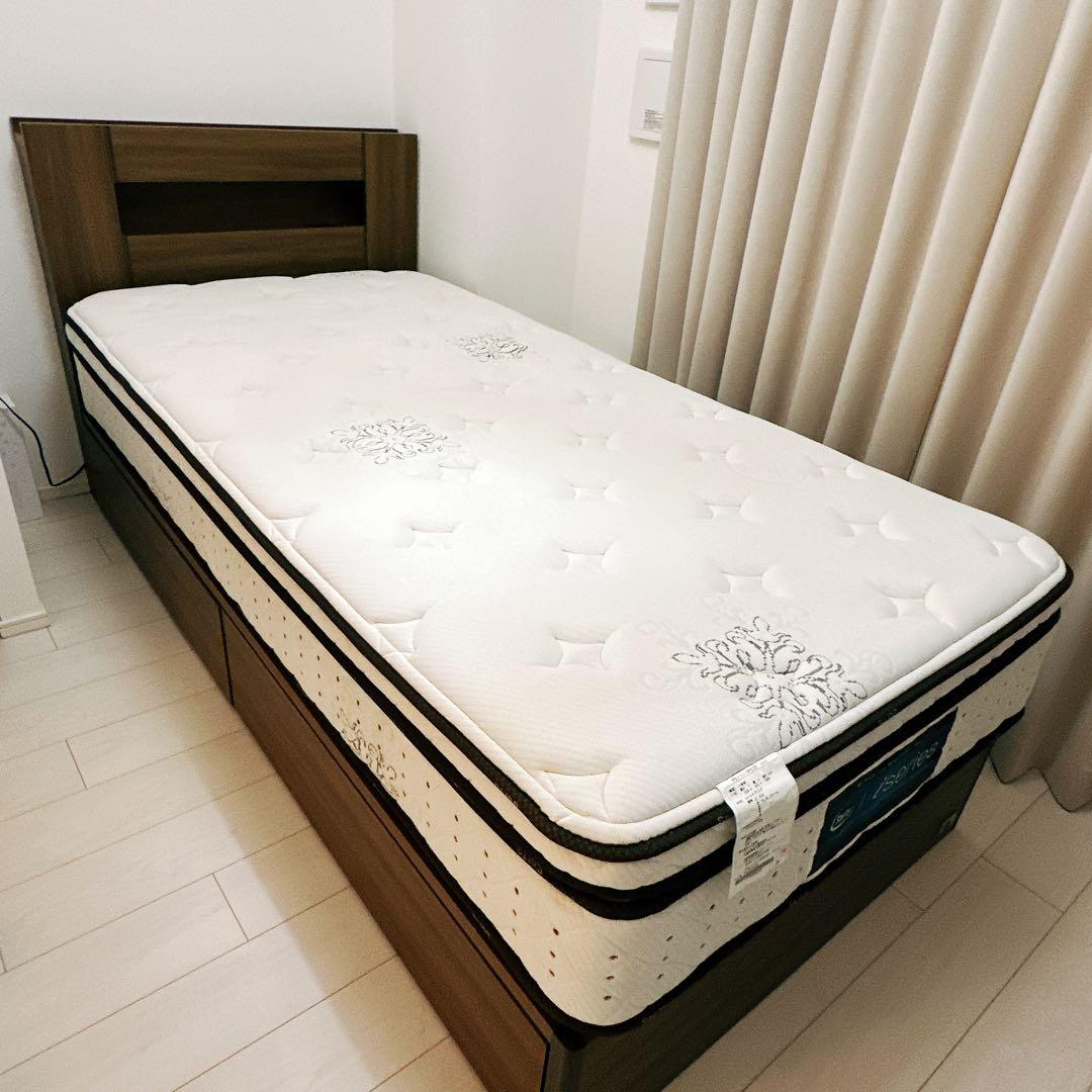 定価34万　サータ（Serta）マットレス：シングルベッド　セット　大塚家具