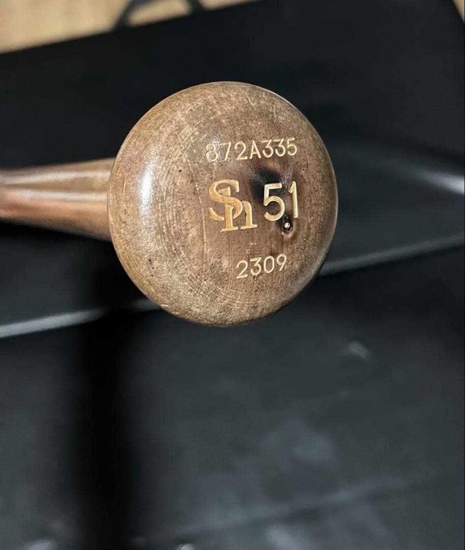 ソフトバンクホークス　上林誠知 #51　バット NPBマーク 支給品　実使用