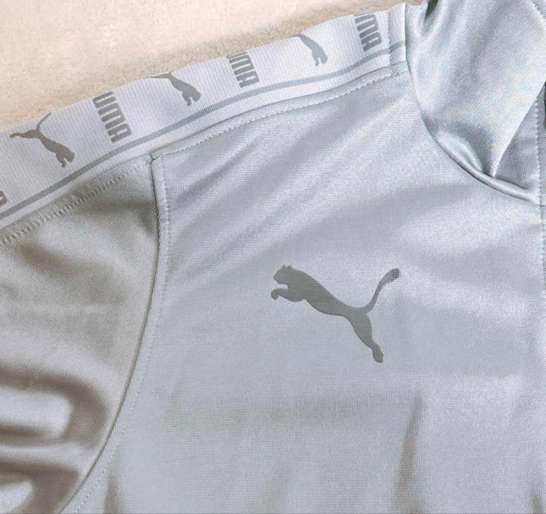 【PUMA】ジャージ　上下　スポーツウェア　シルバー　ビックロゴ　メンズSサイズ