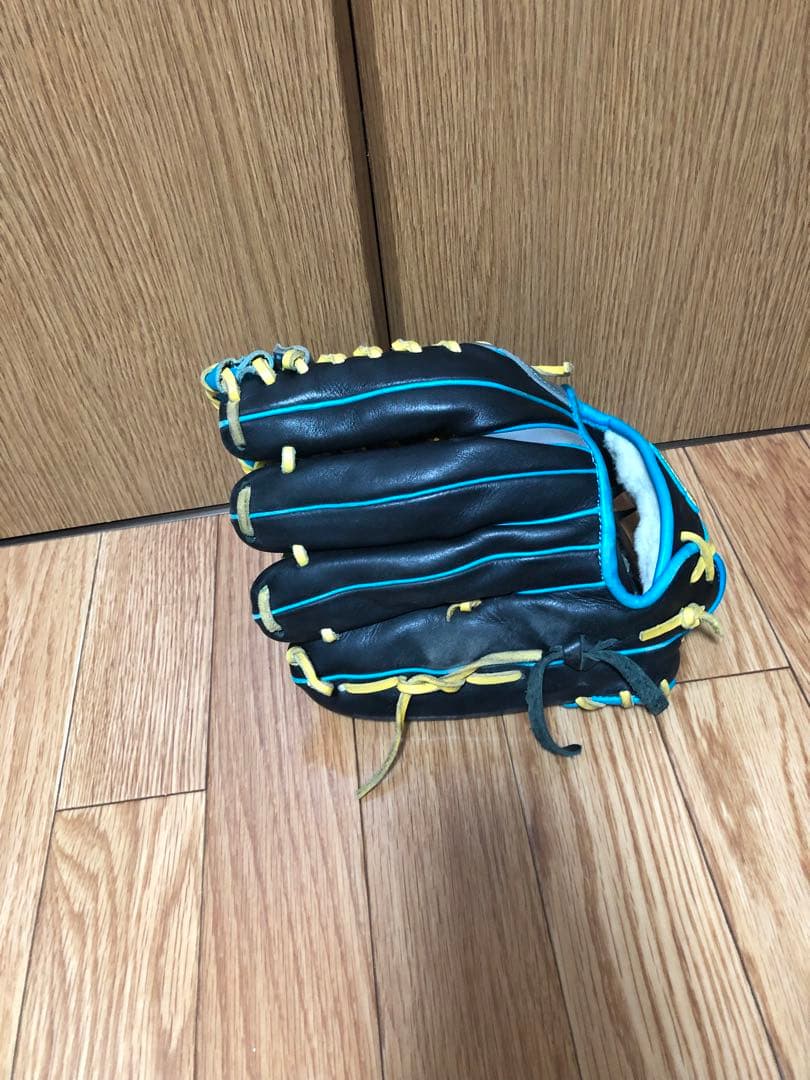 最終日特価　久保田スラッガー軟式野球グローブ 黒青黄