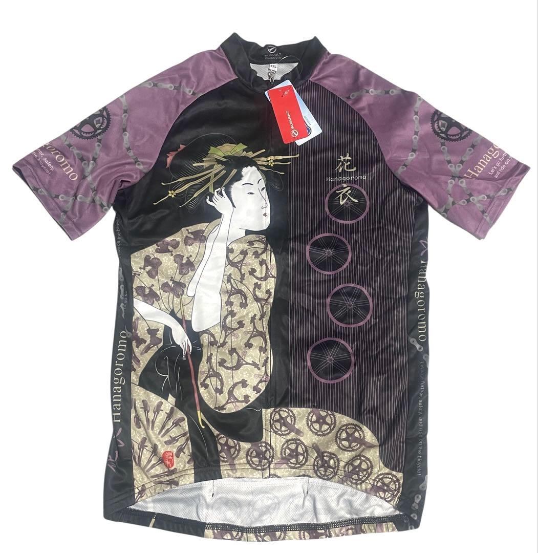 新品未使用☆サンボルト 半袖サイクルジャージ シャツ 浮世絵　花衣　2XL