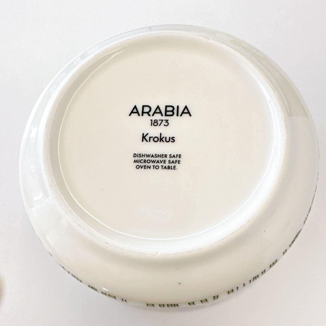 新品未使用 ARABIA クロッカス ボウル 13cm ブラック グリーン 北欧
