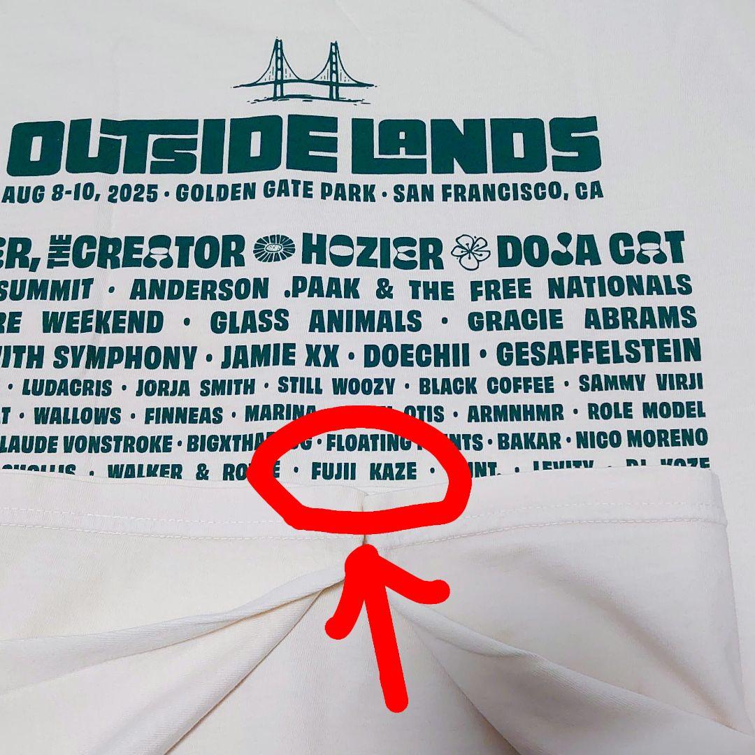 ★藤井風さん出演 2025年 Outside Lands ラインナップT XL