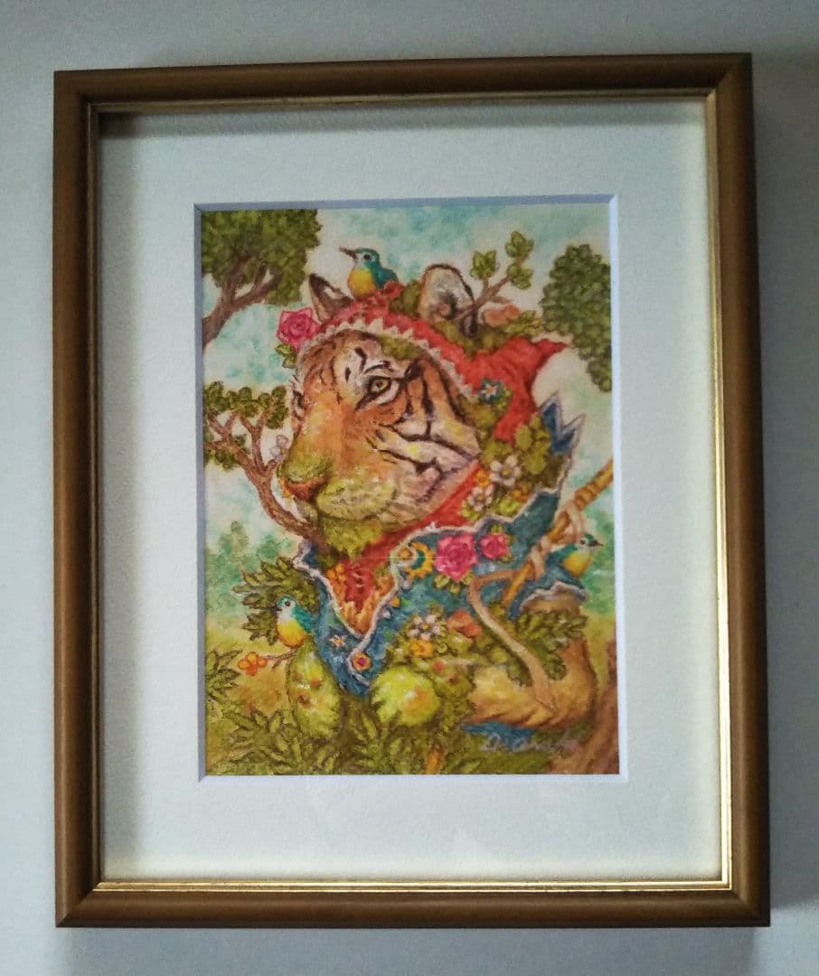 【原画】『苔むした虎』（パステル画　寅）