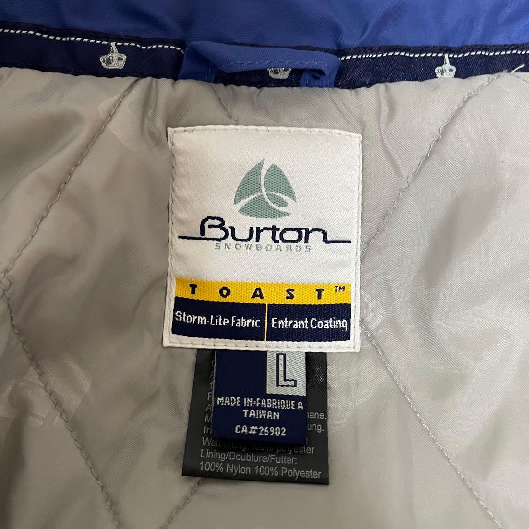 Burtonバートンスキーウェアスノーボードジャケット青ブルー灰色グレー中綿希少