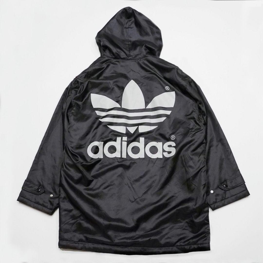 美品 adidas 90s 裏ボアベンチコート ビッグロゴ L-O デサント製
