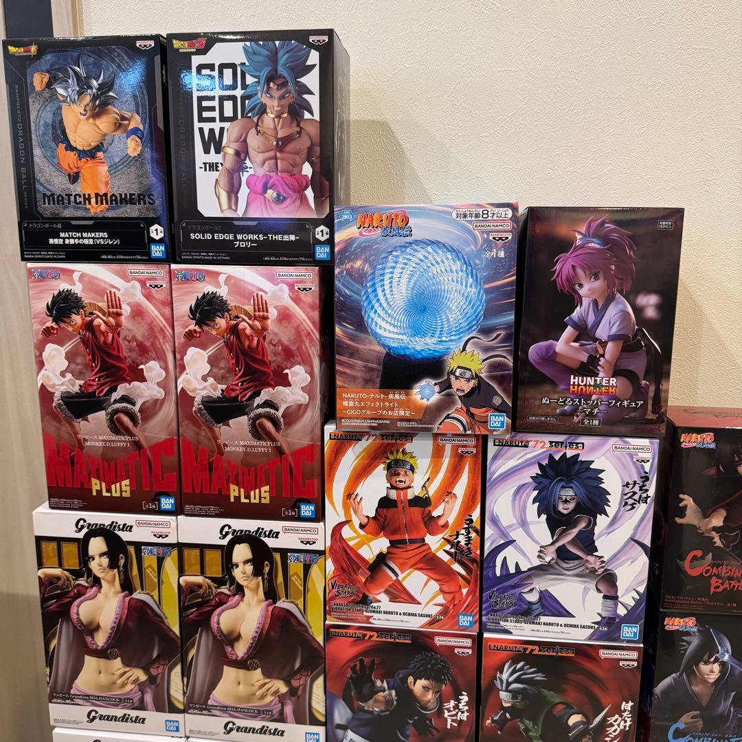 【未開封】人気アニメ フィギュアまとめ売り ドラゴンボール ナルト ワンピース