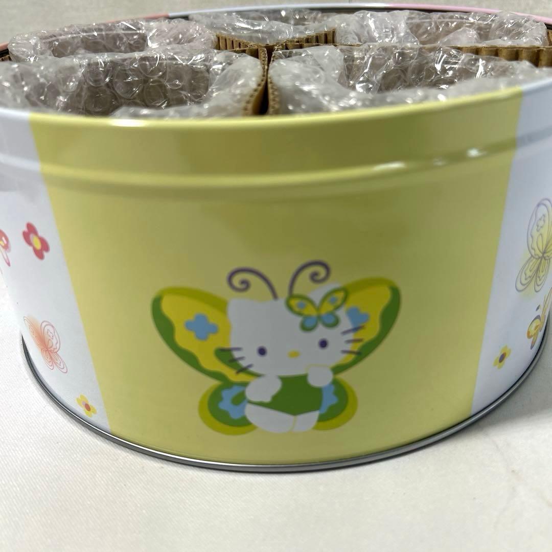 平成レトロ 2003年製 ハローキティ 缶入りグラスセット 5個 バタフライ希少