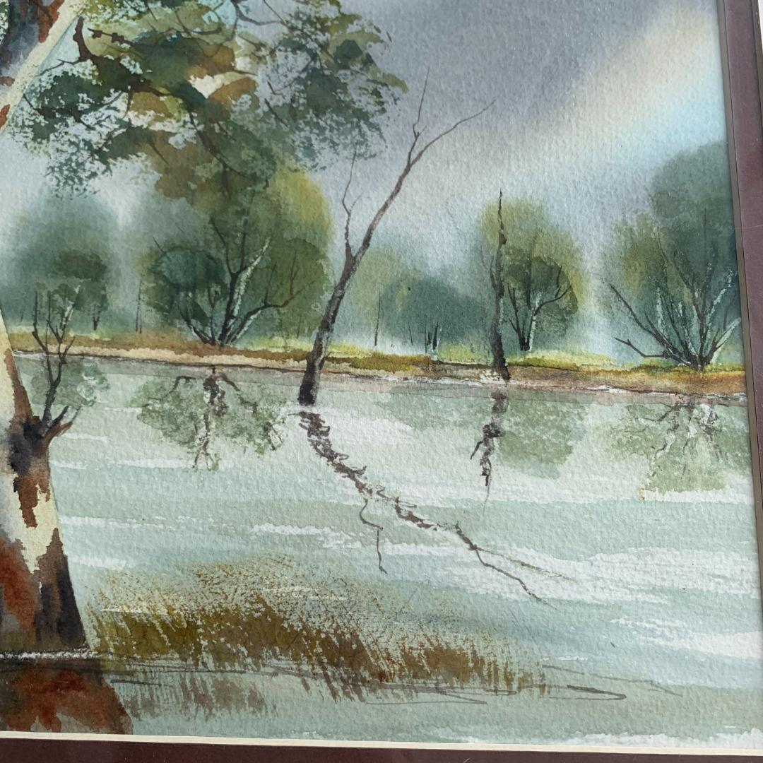 絵画 MOLLY LEWIS Murrumbidgee  in flood