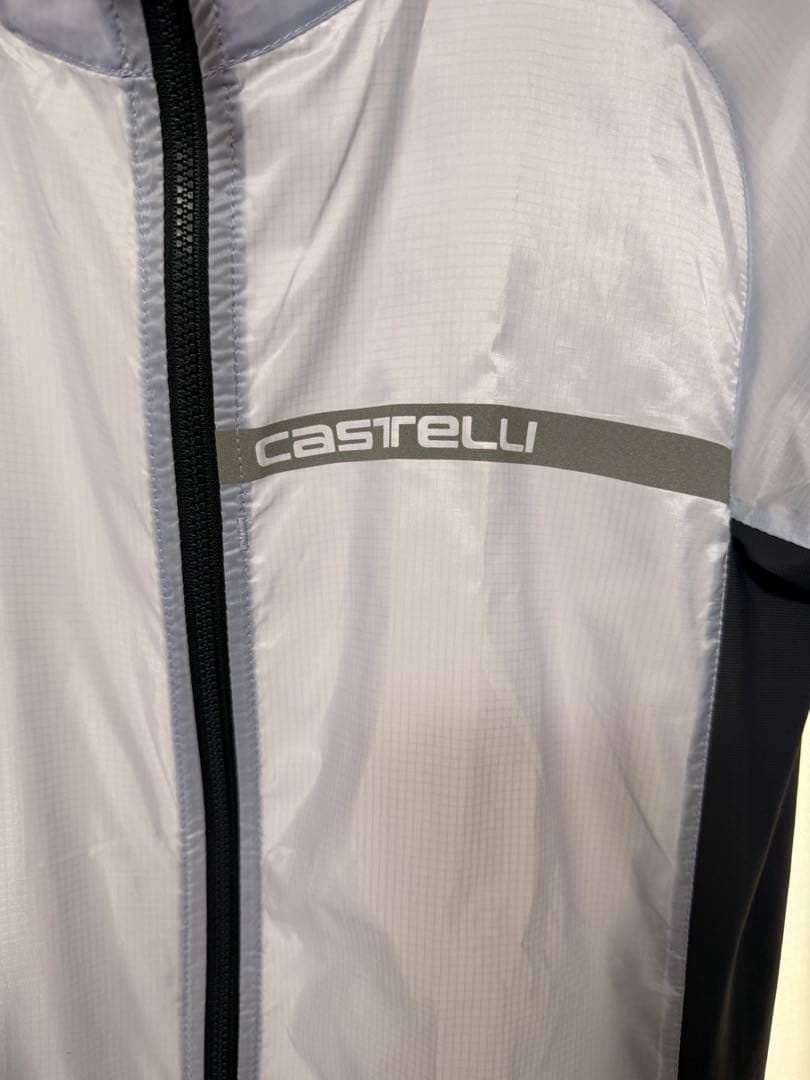 値下げ　Castelli ウィンドブレーカー S シルバー/ブラック　軽量