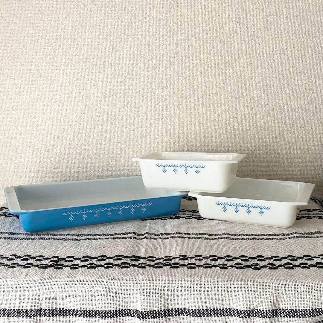 PYREX オールドパイレックス キャセロール 3点セット スノーフレーク