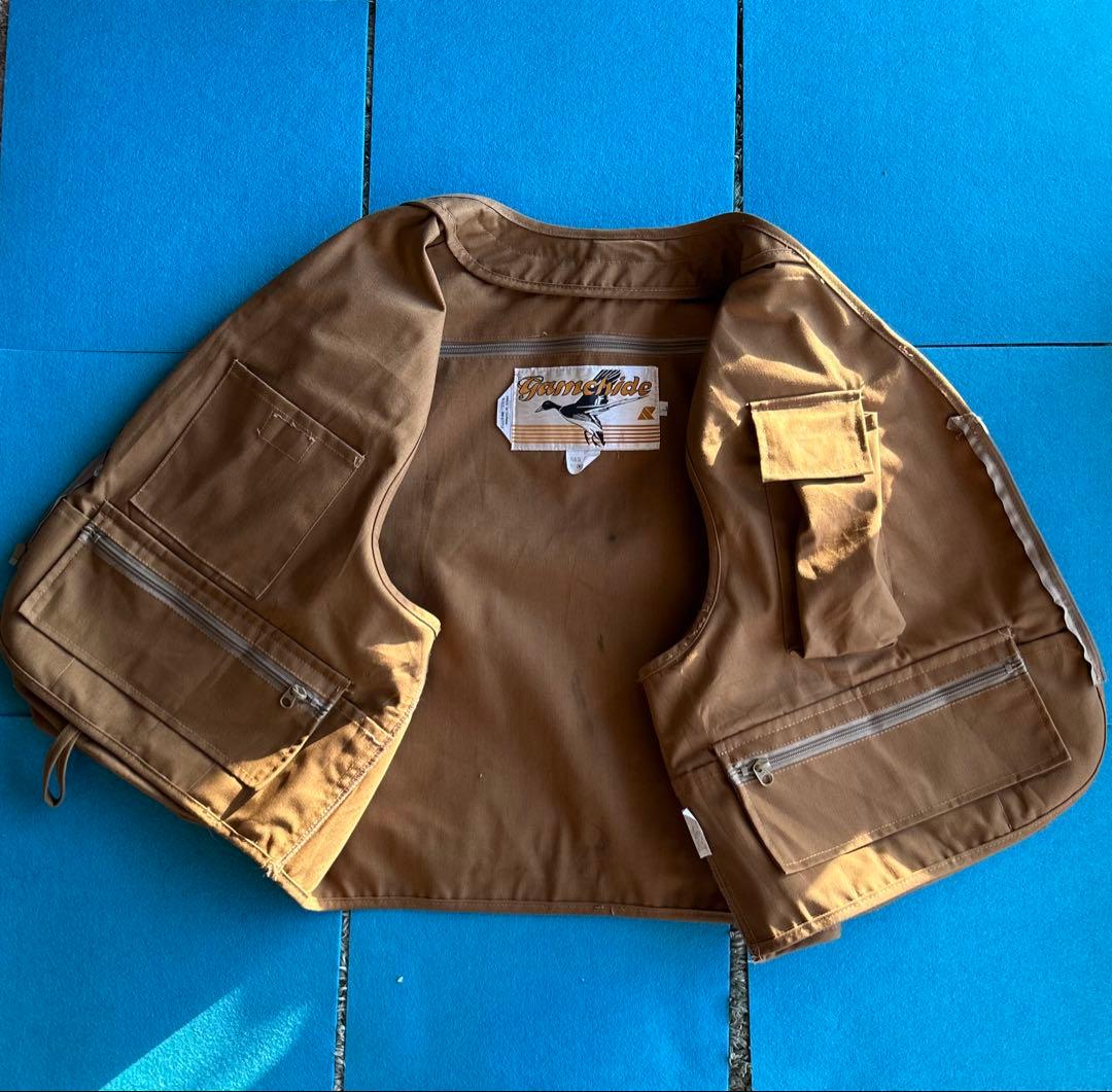 【デッドストック】【希少】70年代Gamehide フィッシングベスト ブラウン
