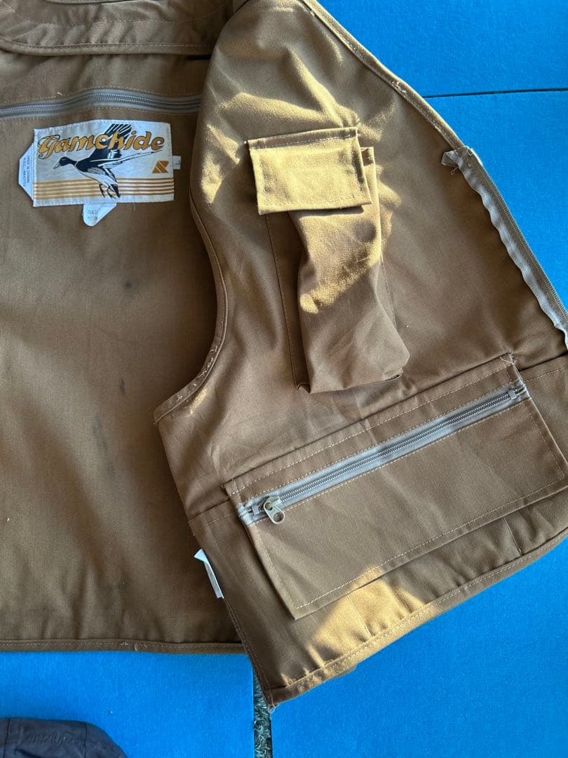 【デッドストック】【希少】70年代Gamehide フィッシングベスト ブラウン