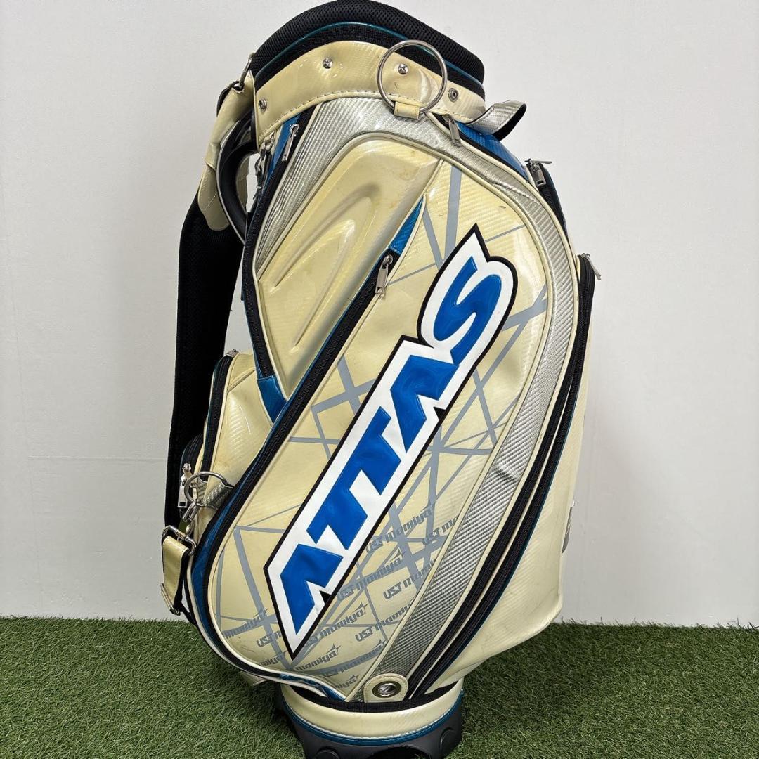 ATTAS キャディバッグ　ゴルフバッグ　エナメル　9.5型　5分割り