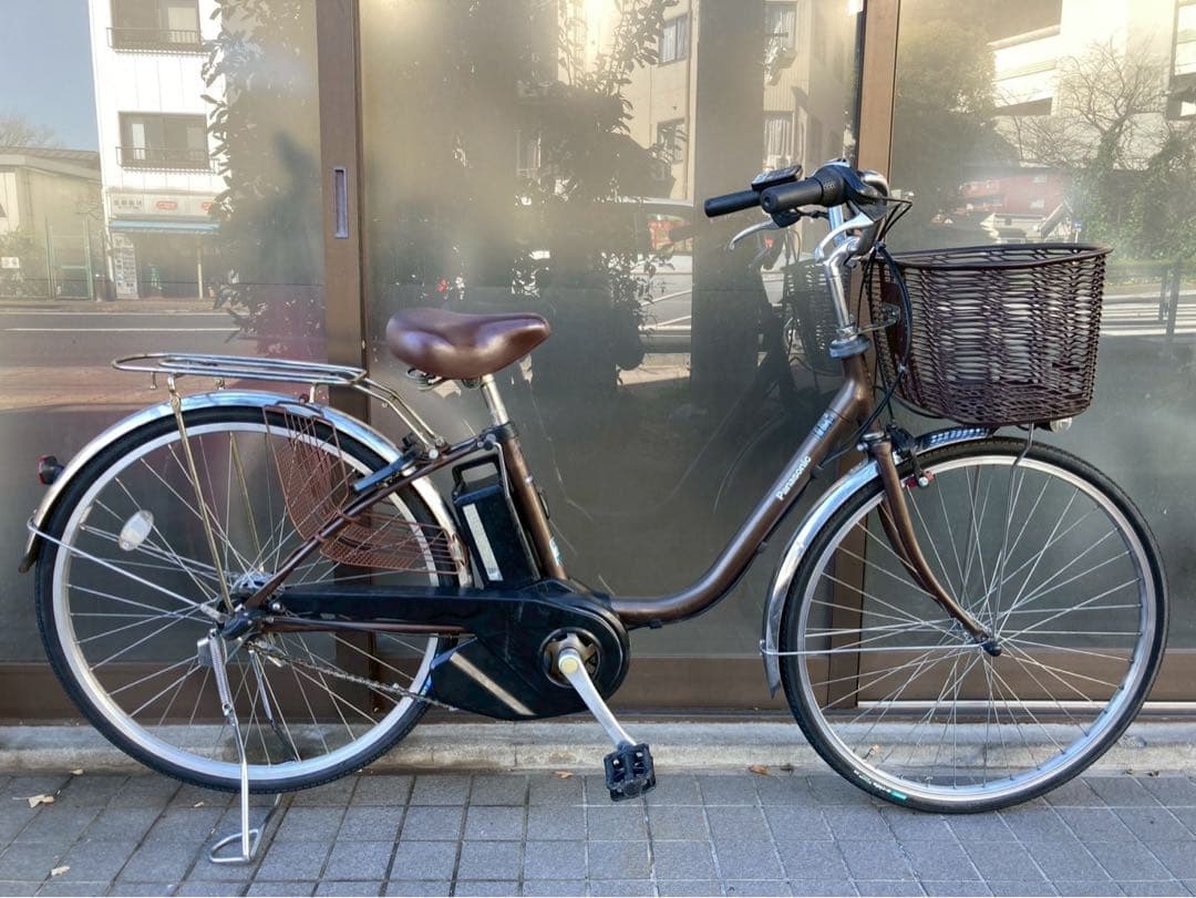 中古電動自転車 パナソニック ビビDX 26インチ ブラウン 横浜 №3643