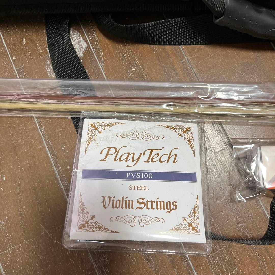 4/4サイズバイオリン ・弓・ケース付き　➕新品弓　新品松脂　新品バイオリン弦