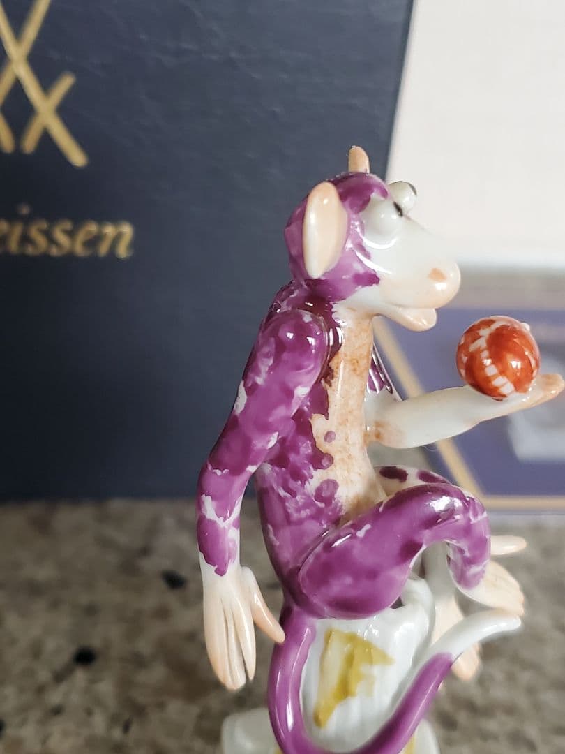 Meissen マイセン　干支シリーズ　猿　磁器フィギュア 専用ボックス付き