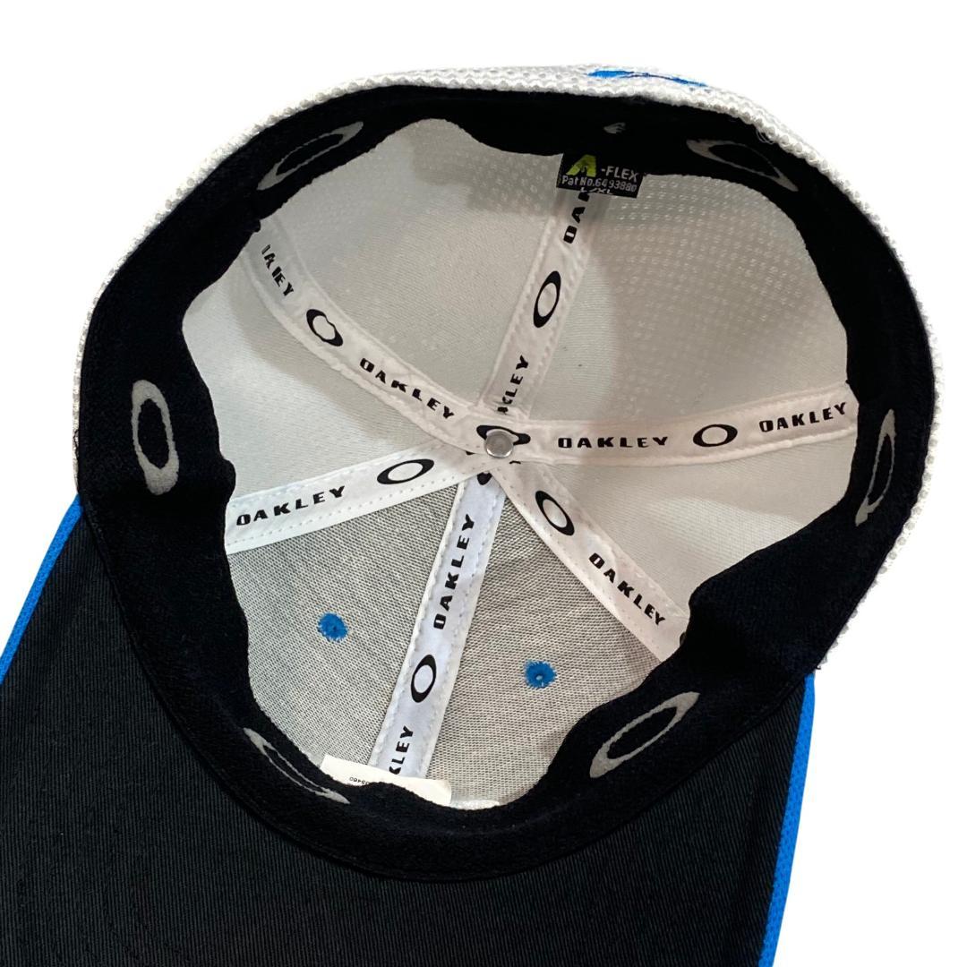 オークリー OAKLEY メッシュ キャップ ブルー L/XL ゴルフ ロゴ柄