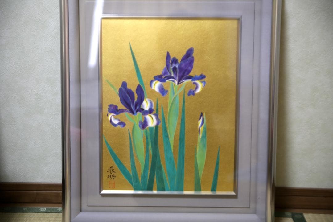 真作 加藤晨明「初夏」日本画 F6号 /日展評議員/共シール