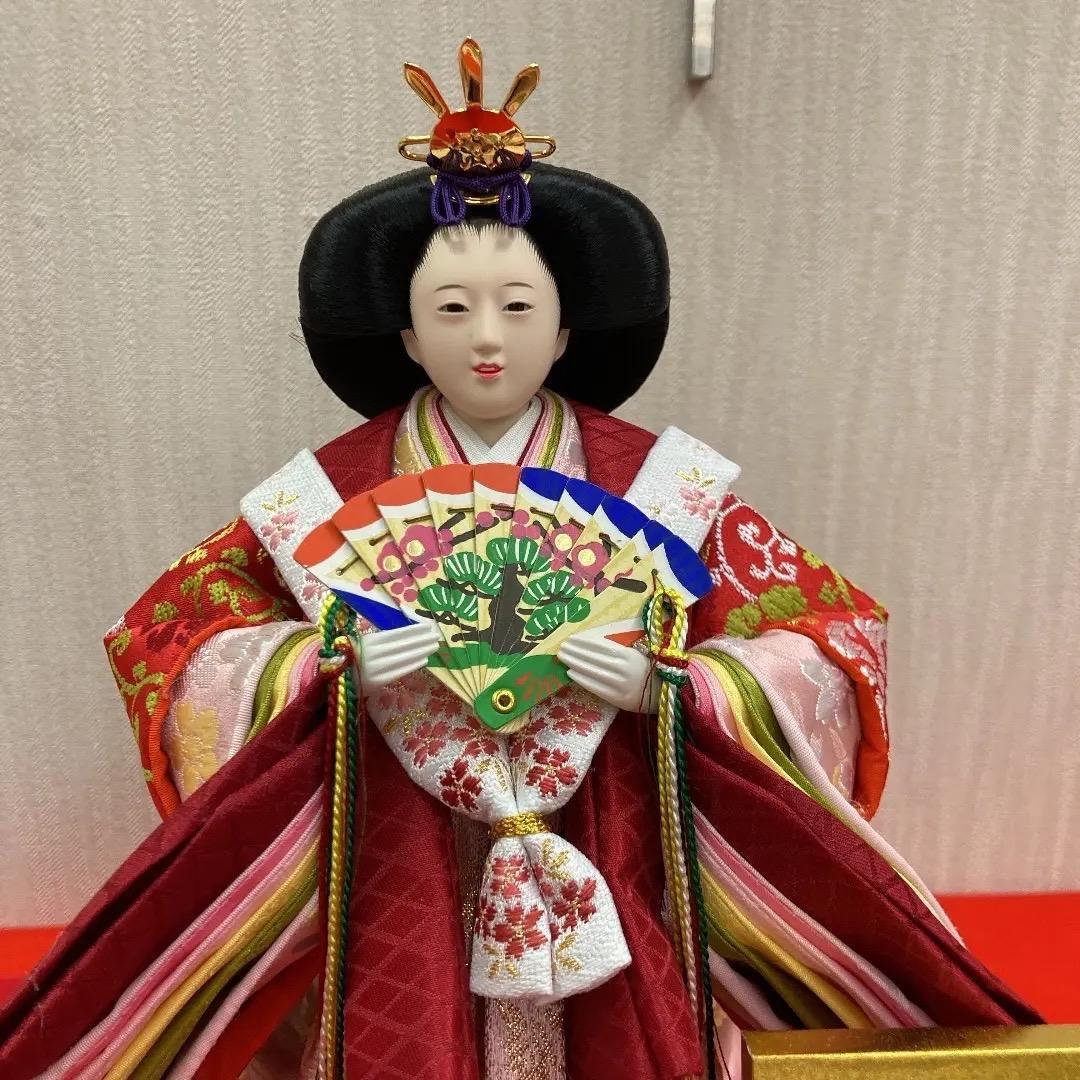 ゆずK8 親王ケース　オルゴールつき　立ち雛　アクリルケース　巾48㎝位