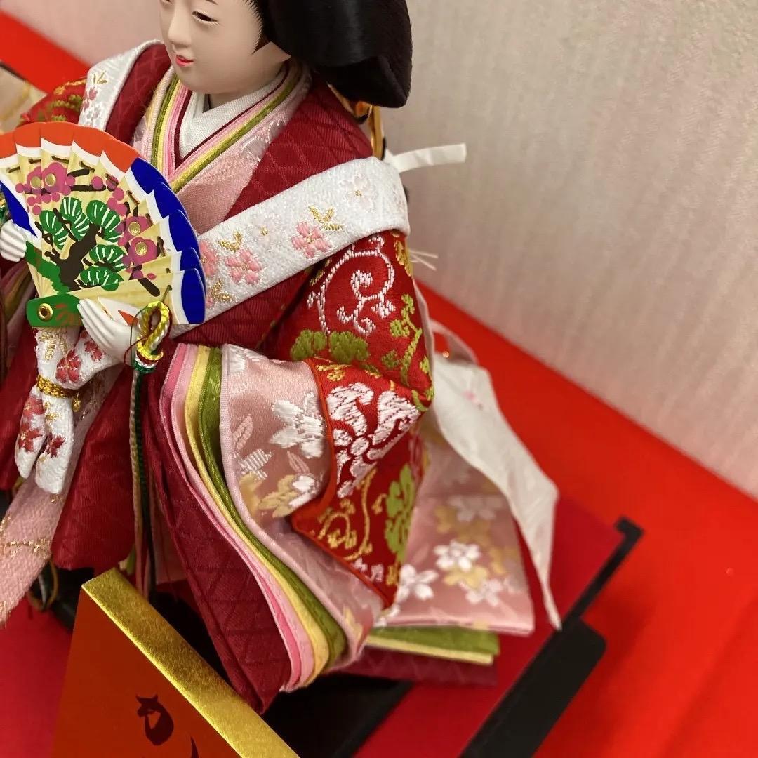 ゆずK8 親王ケース　オルゴールつき　立ち雛　アクリルケース　巾48㎝位