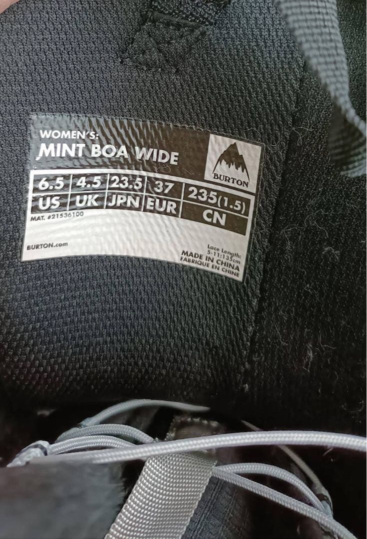 Burton Mint Boa Wide 女性用スノーボードブーツ 6.5