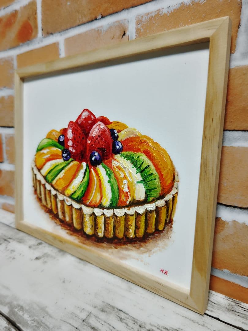 油絵 絵画 【カラフルフルーツタルト】