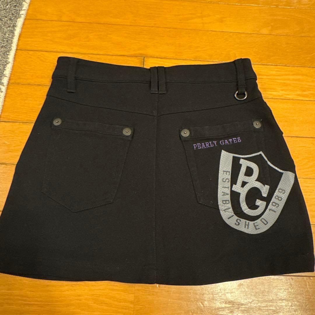 PEARL GATES 黒スカート ロゴ刺繍