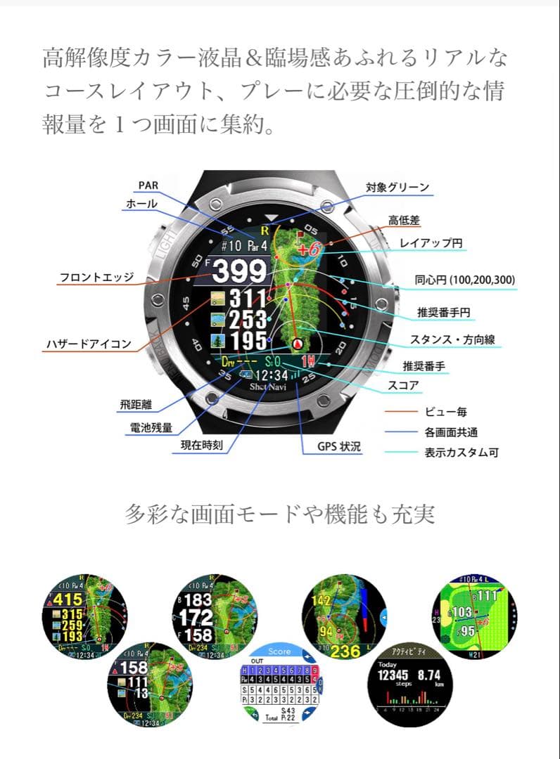 Shot Navi W1 Evolve GPSナビ ネイビー